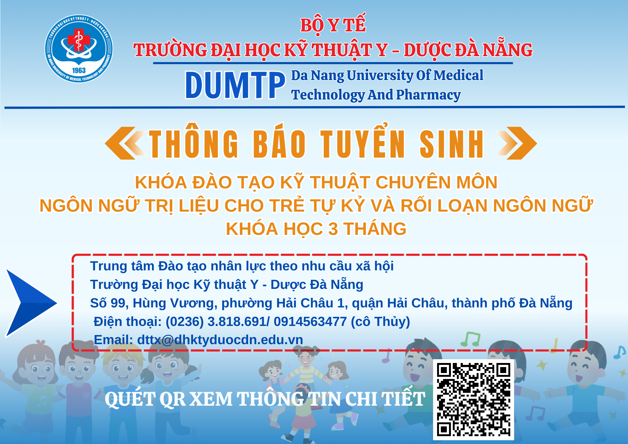 Tuyển sinh khoá Đào tạo kỹ thuật chuyên môn ngôn ngữ trị liệu cho trẻ tự kỷ và rối loạn ngôn ngữ, khoá học 3 tháng